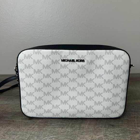 Michael Kors jet set crossbody bag Black Gray White